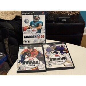 Ps2 Sports  Games Lot Of 3, Madden 06, NHL 2004, Madden 05